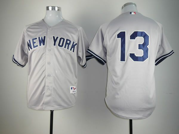 Men New York Yankees #13 No name Grey MLB Jerseys